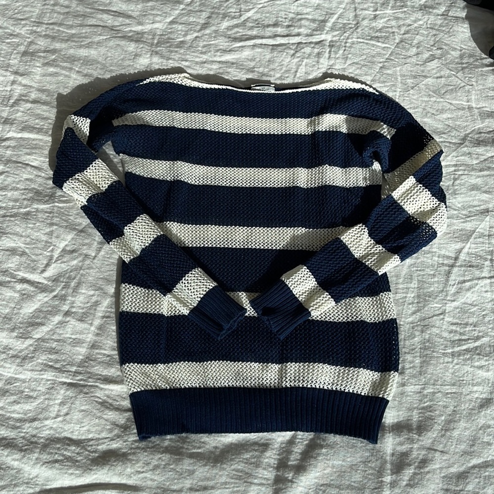 Madewell navy / white striped Wallace sweater